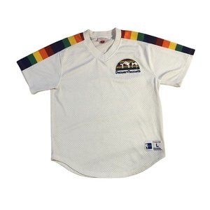Mitchell & Ness Denver Nuggets Rainbow White Mesh Jersey Large